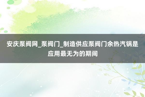 安庆泵阀网_泵阀门_制造供应泵阀门余热汽锅是应用最无为的期间